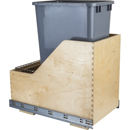 Hardware Resources 50 qt Rectangular Pull-Out Can, Gray, White Birch, 12 in CAN-WBMS50G